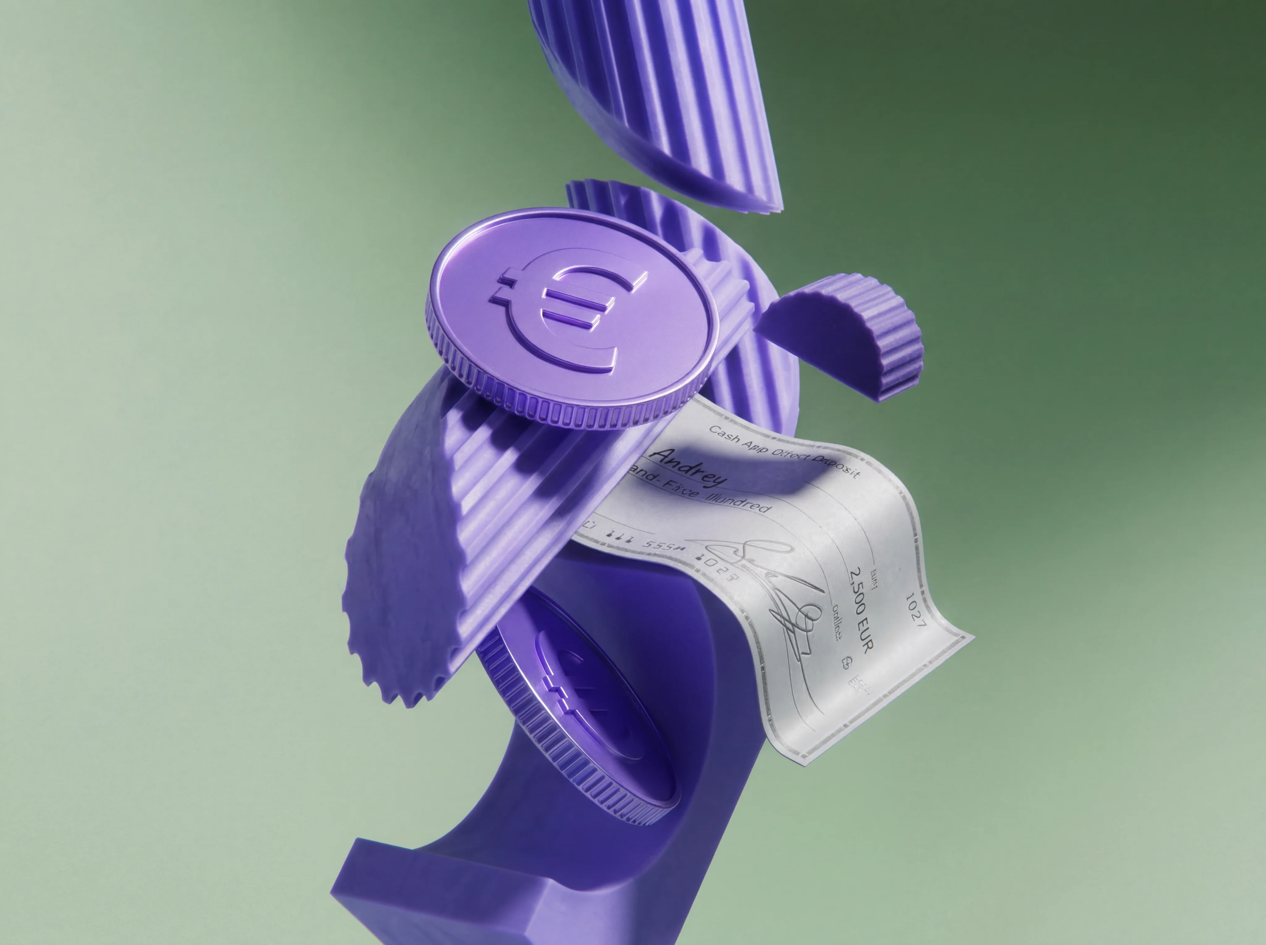 3D illustration of a money-printing machine — design that converts